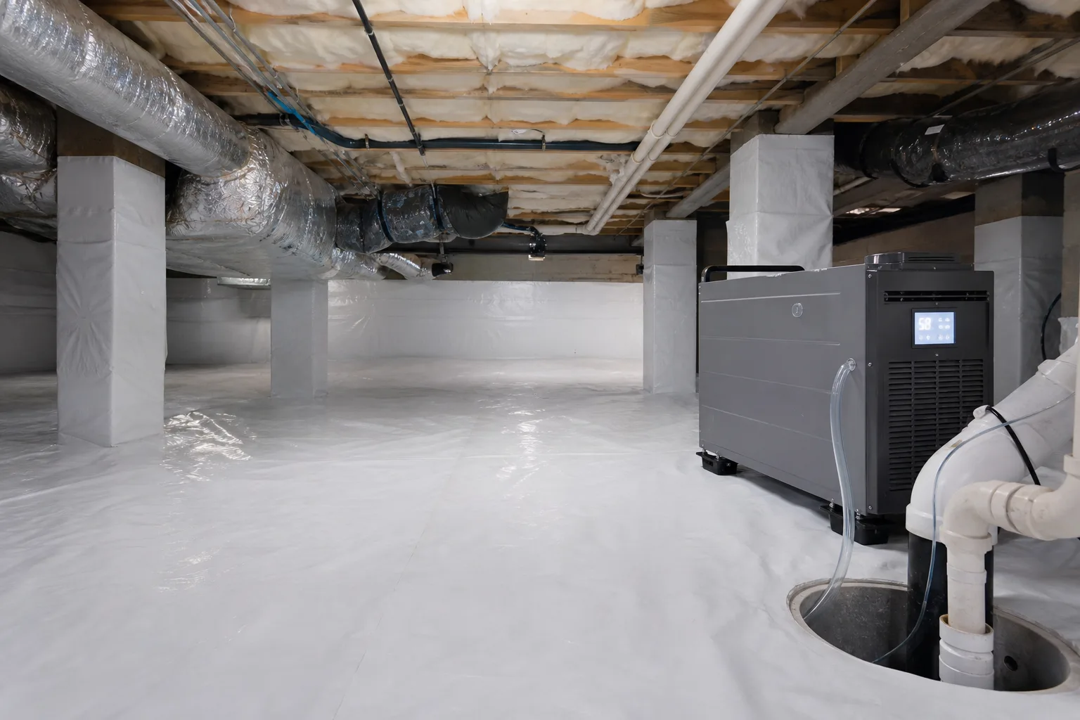 Crawl space dehumidifier installation in Maryville, TN after upgrade
